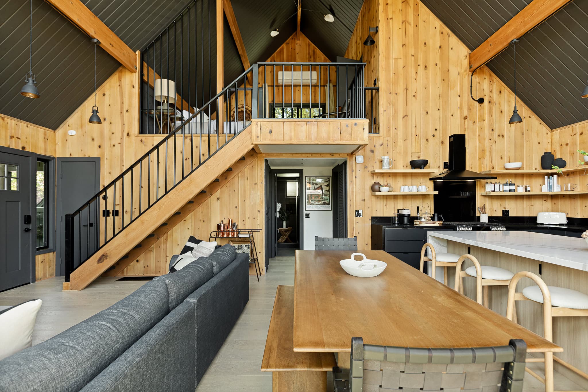Open plan kitchen and living area
